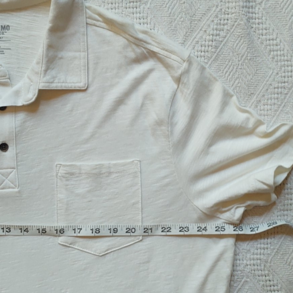 NWOT Sz XXL Cream Textured Pocket Polo - Picture 5 of 6